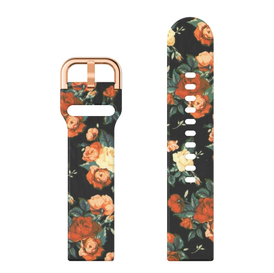 For Samsung Galaxy Watch 42mm Silicone Printing Watch Band(Red Rose) - Watch Bands by buy2fix | Online Shopping UK | buy2fix