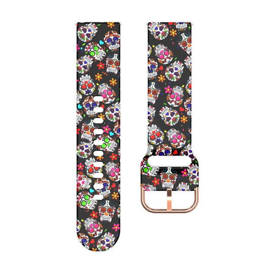 For Samsung Galaxy Watch 42mm Silicone Printing Watch Band(Color Skull) - Watch Bands by buy2fix | Online Shopping UK | buy2fix