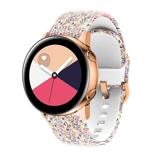 For Samsung Galaxy Watch 42mm Silicone Printing Watch Band(Fireworks) - Watch Bands by buy2fix | Online Shopping UK | buy2fix