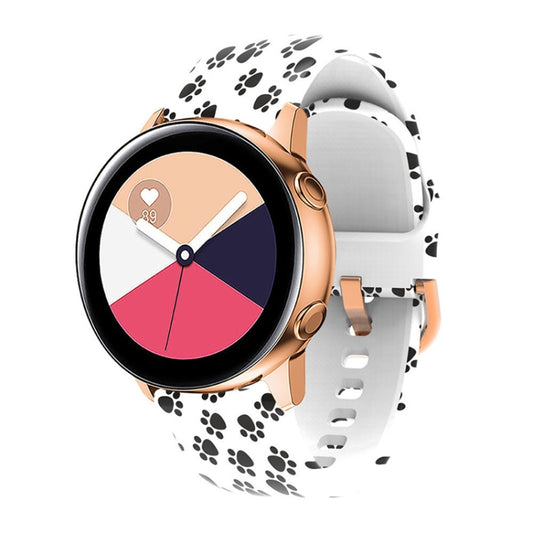 For Samsung Galaxy Watch 42mm Silicone Printing Watch Band(Paw Print) - Watch Bands by buy2fix | Online Shopping UK | buy2fix