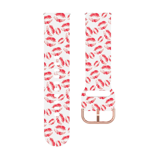 For Samsung Galaxy Watch 42mm Silicone Printing Watch Band(Red Lips) - Watch Bands by buy2fix | Online Shopping UK | buy2fix