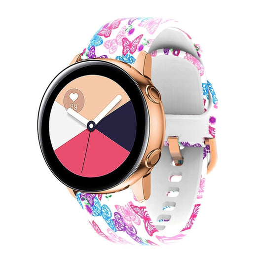 For Samsung Galaxy Watch 42mm Silicone Printing Watch Band(Colorful Butterflies) - Watch Bands by buy2fix | Online Shopping UK | buy2fix