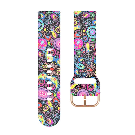 For Samsung Galaxy Watch 42mm Silicone Printing Watch Band(Colorful Jellyfish) - Watch Bands by buy2fix | Online Shopping UK | buy2fix