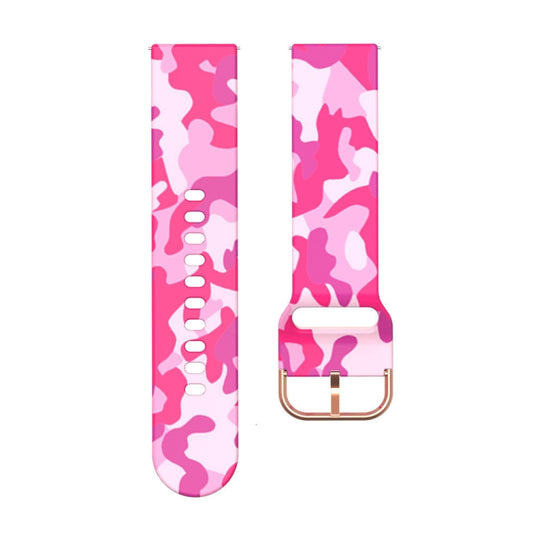 For Samsung Galaxy Watch 42mm Silicone Printing Watch Band(Pink Camouflage) - Watch Bands by buy2fix | Online Shopping UK | buy2fix