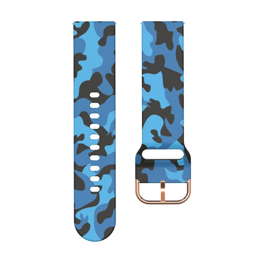 For Samsung Galaxy Watch 42mm Silicone Printing Watch Band(Blue Camouflage) - Watch Bands by buy2fix | Online Shopping UK | buy2fix