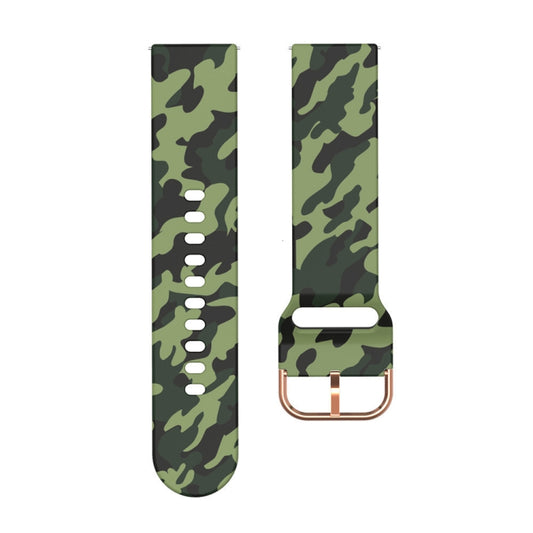 For Samsung Galaxy Watch 42mm Silicone Printing Watch Band(Army Green Camouflage) - Watch Bands by buy2fix | Online Shopping UK | buy2fix