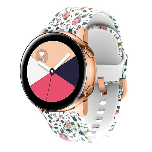 For Samsung Galaxy Watch 42mm Silicone Printing Watch Band(Bird) - Watch Bands by buy2fix | Online Shopping UK | buy2fix