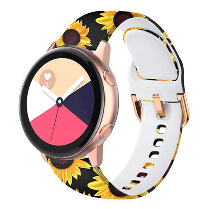 For Samsung Galaxy Watch 42mm Silicone Printing Watch Band(Sunflower) - Watch Bands by buy2fix | Online Shopping UK | buy2fix