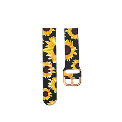 For Samsung Galaxy Watch 42mm Silicone Printing Watch Band(Sunflower) - Watch Bands by buy2fix | Online Shopping UK | buy2fix