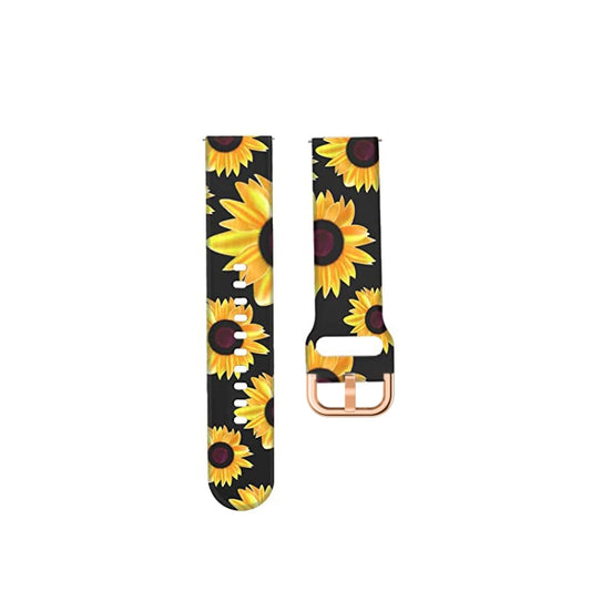 For Samsung Galaxy Watch 42mm Silicone Printing Watch Band(Sunflower) - Watch Bands by buy2fix | Online Shopping UK | buy2fix