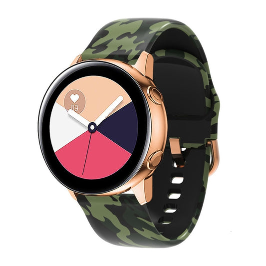 For Samsung Galaxy Watch 46mm Silicone Printing Watch Band(Army Green Camouflage) - Watch Bands by buy2fix | Online Shopping UK | buy2fix