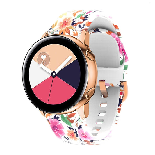 For Samsung Galaxy Watch 46mm Silicone Printing Watch Band(Bird) - Watch Bands by buy2fix | Online Shopping UK | buy2fix