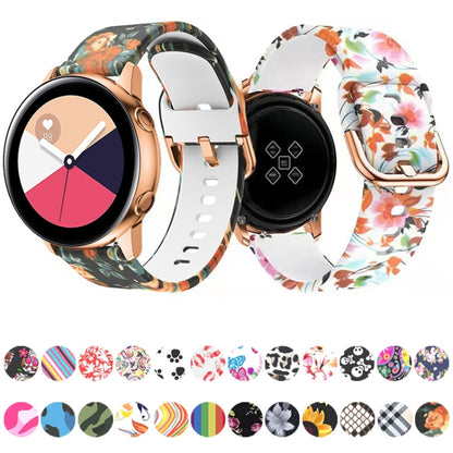 For Samsung Galaxy Watch 46mm Silicone Printing Watch Band(Bird) - Watch Bands by buy2fix | Online Shopping UK | buy2fix