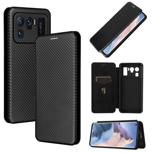 For Xiaomi Mi 11 Ultra Carbon Fiber Texture Horizontal Flip TPU + PC + PU Leather Case with Card Slot(Black) - Xiaomi Cases by buy2fix | Online Shopping UK | buy2fix