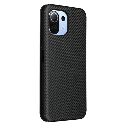 For Xiaomi Mi 11 Lite Carbon Fiber Texture Horizontal Flip TPU + PC + PU Leather Case with Card Slot(Black) - Xiaomi Cases by buy2fix | Online Shopping UK | buy2fix