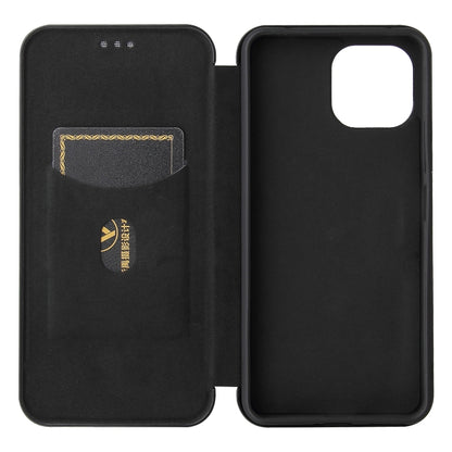 For Xiaomi Mi 11 Lite Carbon Fiber Texture Horizontal Flip TPU + PC + PU Leather Case with Card Slot(Black) - Xiaomi Cases by buy2fix | Online Shopping UK | buy2fix