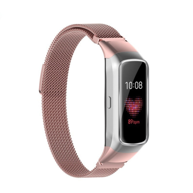 For Samsung Galaxy Fit SM-R370 Milanese Watch Band(Rose Pink) - Watch Bands by buy2fix | Online Shopping UK | buy2fix