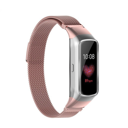 For Samsung Galaxy Fit SM-R370 Milanese Watch Band(Rose Pink) - Watch Bands by buy2fix | Online Shopping UK | buy2fix
