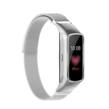 For Samsung Galaxy Fit SM-R370 Milanese Watch Band(Silver) - Watch Bands by buy2fix | Online Shopping UK | buy2fix