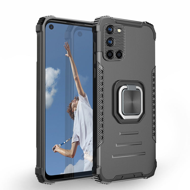 For Samsung Galaxy A52 4G / 5G Fierce Warrior Series Armor All-inclusive Shockproof Aluminum Alloy + TPU Protective Case with Ring Holder(Black) by buy2fix