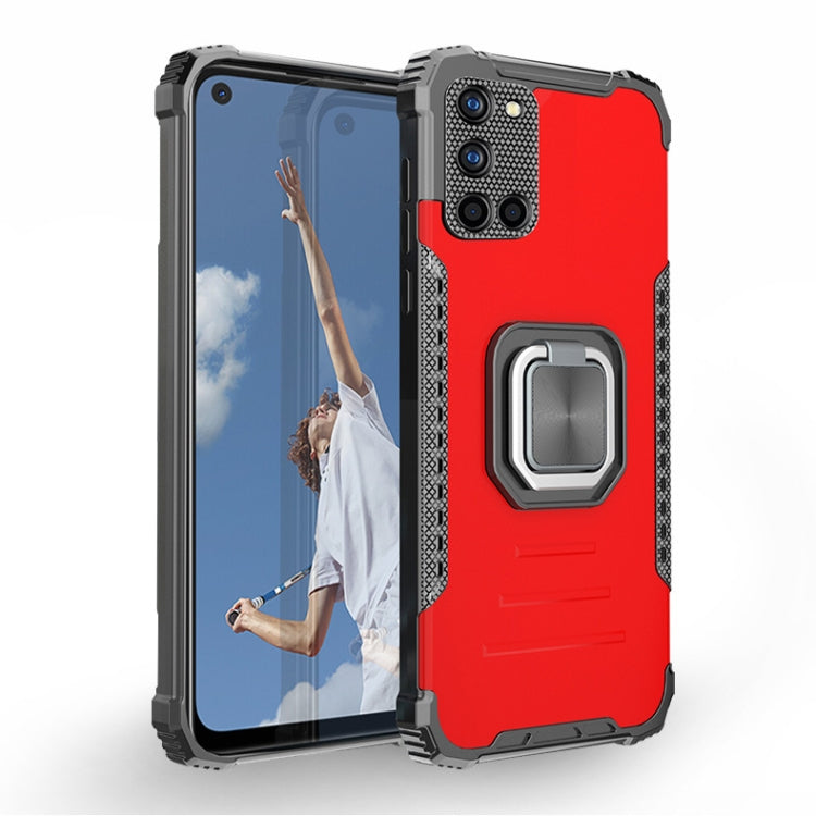 For Samsung Galaxy A52 4G / 5G Fierce Warrior Series Armor All-inclusive Shockproof Aluminum Alloy + TPU Protective Case with Ring Holder(Red) by buy2fix