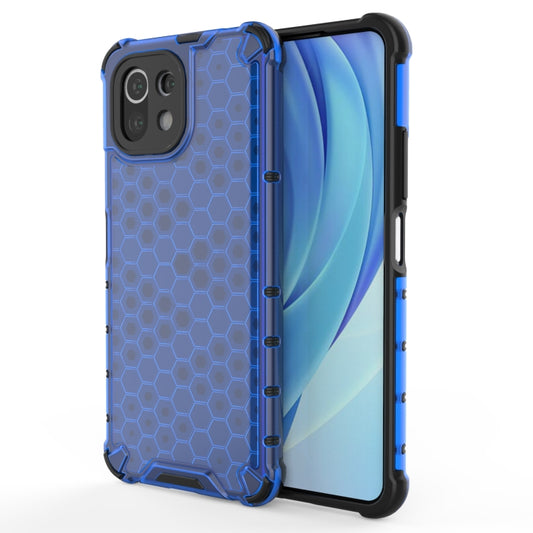 For Xiaomi Mi 11 Lite Shockproof Honeycomb PC + TPU Protective Case(Blue) - Xiaomi Cases by buy2fix | Online Shopping UK | buy2fix