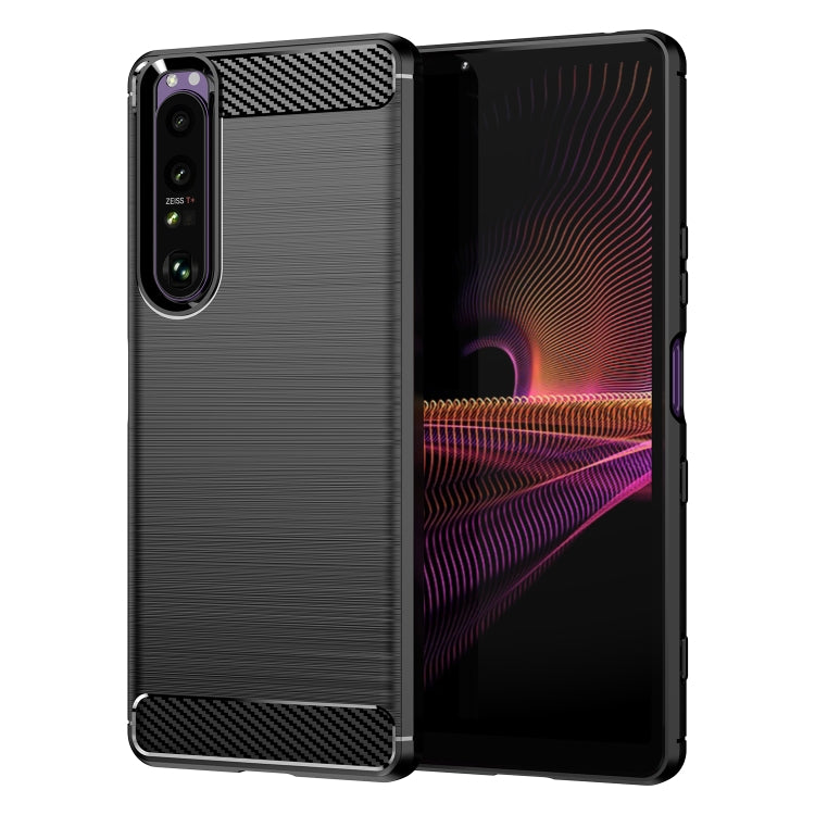For Sony Xperia 1 III Brushed Texture Carbon Fiber TPU Case(Black) by buy2fix