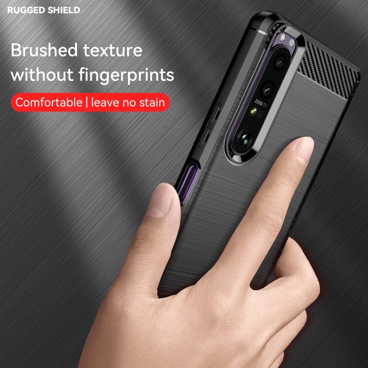 For Sony Xperia 1 III Brushed Texture Carbon Fiber TPU Case(Black) by buy2fix