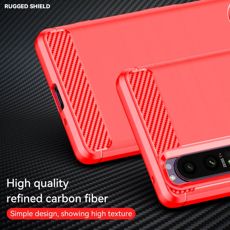 For Sony Xperia 1 III Brushed Texture Carbon Fiber TPU Case(Red) by buy2fix