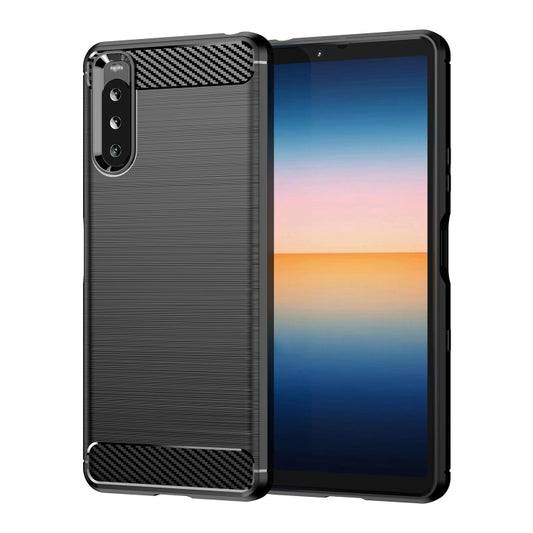 For Sony Xperia 10 III Brushed Texture Carbon Fiber TPU Case(Black) - Sony Cases by buy2fix | Online Shopping UK | buy2fix
