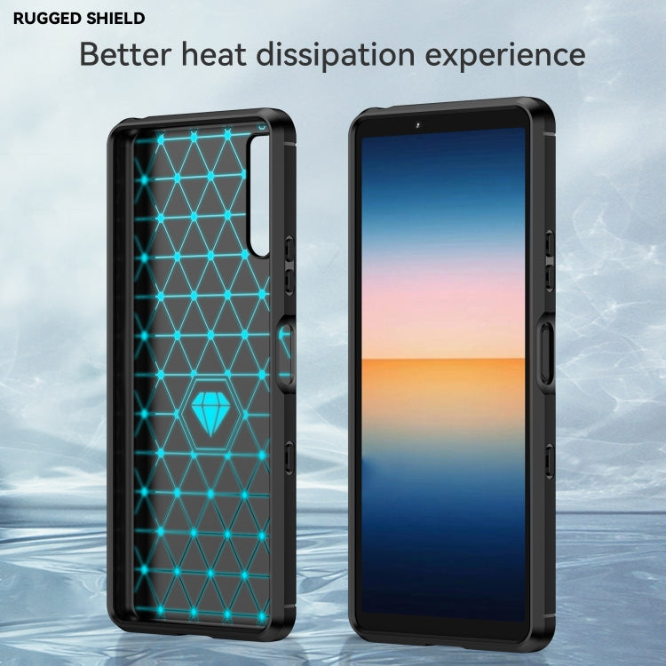For Sony Xperia 10 III Brushed Texture Carbon Fiber TPU Case(Black) - Sony Cases by buy2fix | Online Shopping UK | buy2fix