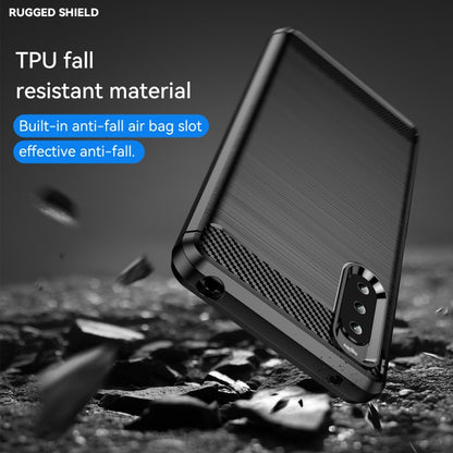 For Sony Xperia 10 III Brushed Texture Carbon Fiber TPU Case(Black) - Sony Cases by buy2fix | Online Shopping UK | buy2fix