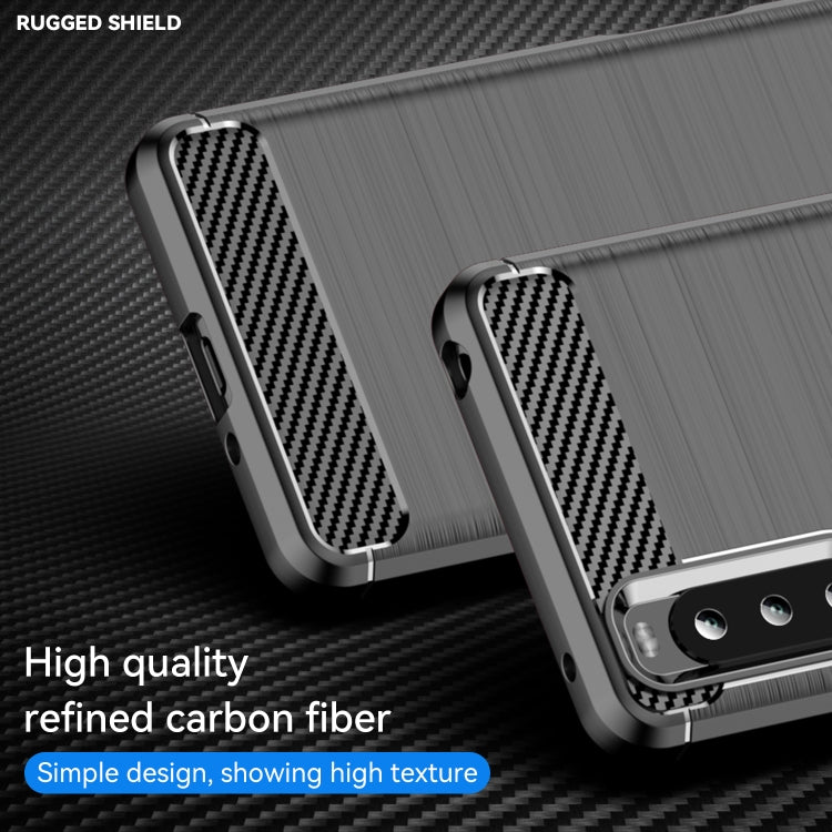 For Sony Xperia 10 III Brushed Texture Carbon Fiber TPU Case(Black) - Sony Cases by buy2fix | Online Shopping UK | buy2fix