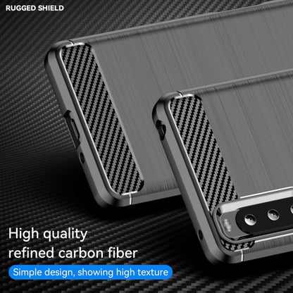 For Sony Xperia 10 III Brushed Texture Carbon Fiber TPU Case(Black) - Sony Cases by buy2fix | Online Shopping UK | buy2fix
