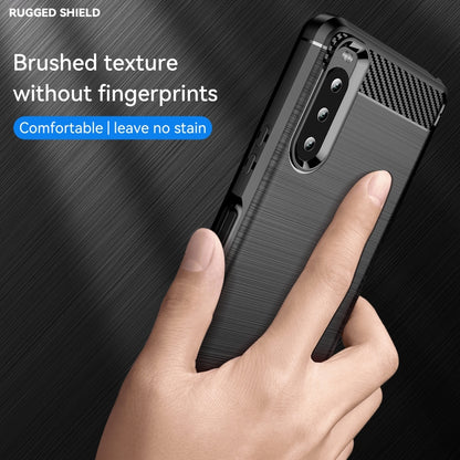 For Sony Xperia 10 III Brushed Texture Carbon Fiber TPU Case(Black) - Sony Cases by buy2fix | Online Shopping UK | buy2fix