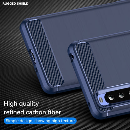 For Sony Xperia 10 III Brushed Texture Carbon Fiber TPU Case(Navy Blue) by buy2fix