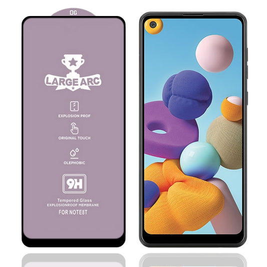For Samsung Galaxy A21 9H HD Large Arc High Alumina Full Screen Tempered Glass Film - Galaxy Tempered Glass by buy2fix | Online Shopping UK | buy2fix