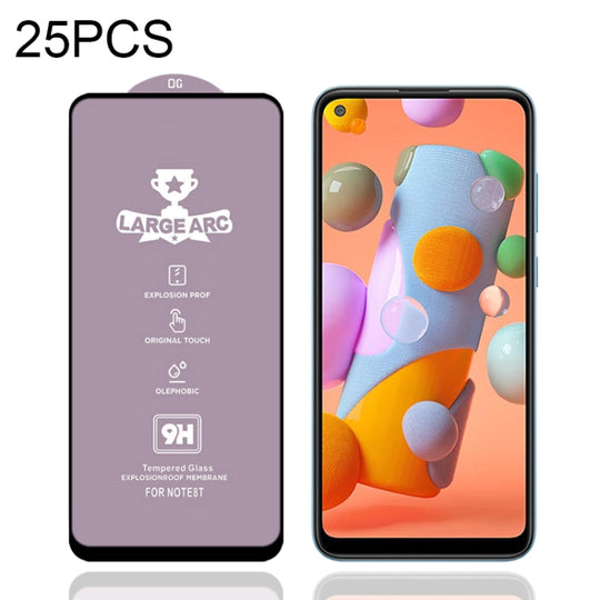 For Samsung Galaxy A11 25 PCS 9H HD Large Arc High Alumina Full Screen Tempered Glass Film