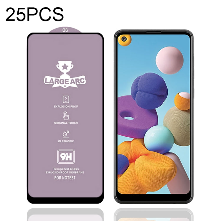 For Samsung Galaxy A21 25 PCS 9H HD Large Arc High Alumina Full Screen Tempered Glass Film - Galaxy Tempered Glass by buy2fix | Online Shopping UK | buy2fix