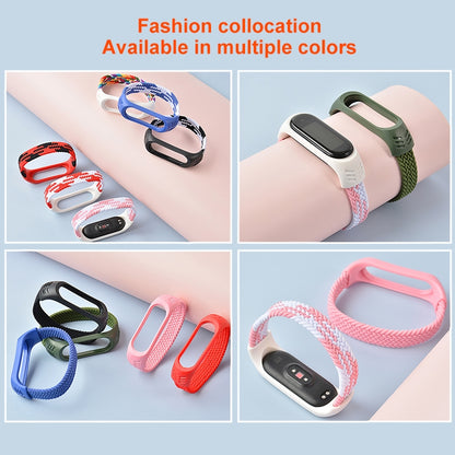 For Xiaomi Mi Band 6 / 5 / 4 / 3 Universal Nylon Elasticity Weave Watch Band, Size:L 170mm(Black) - Watch Bands by buy2fix | Online Shopping UK | buy2fix
