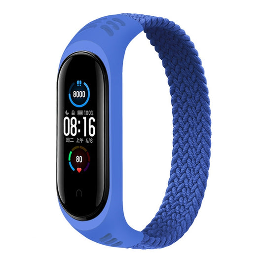 For Xiaomi Mi Band 6 / 5 / 4 / 3 Universal Nylon Elasticity Weave Watch Band, Size:L 170mm(Blue) - Watch Bands by buy2fix | Online Shopping UK | buy2fix