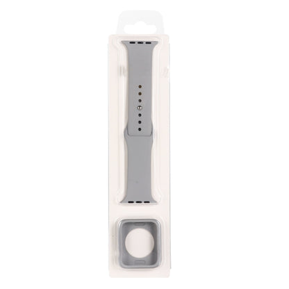 Silicone Watch Band + Watch Protective Case Set For Apple Watch Series 7 41mm  (Grey) - Watch Cases by buy2fix | Online Shopping UK | buy2fix