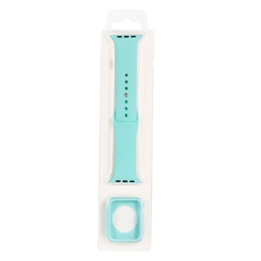Silicone Watch Band + Watch Protective Case Set For Apple Watch Series 7 45mm (Light Blue) - Watch Cases by buy2fix | Online Shopping UK | buy2fix