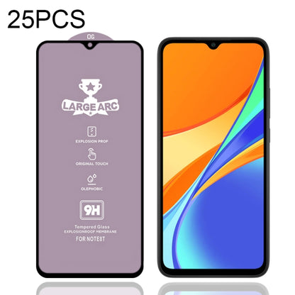 For Xiaomi Redmi 9C 25 PCS 9H HD Large Arc High Alumina Full Screen Tempered Glass Film -  by buy2fix | Online Shopping UK | buy2fix