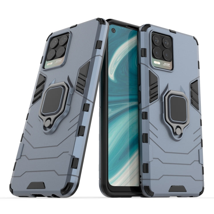 For OPPO Realme 8 Shockproof PC + TPU Protective Case with Magnetic Ring Holder(Navy Blue) - Realme Cases by buy2fix | Online Shopping UK | buy2fix