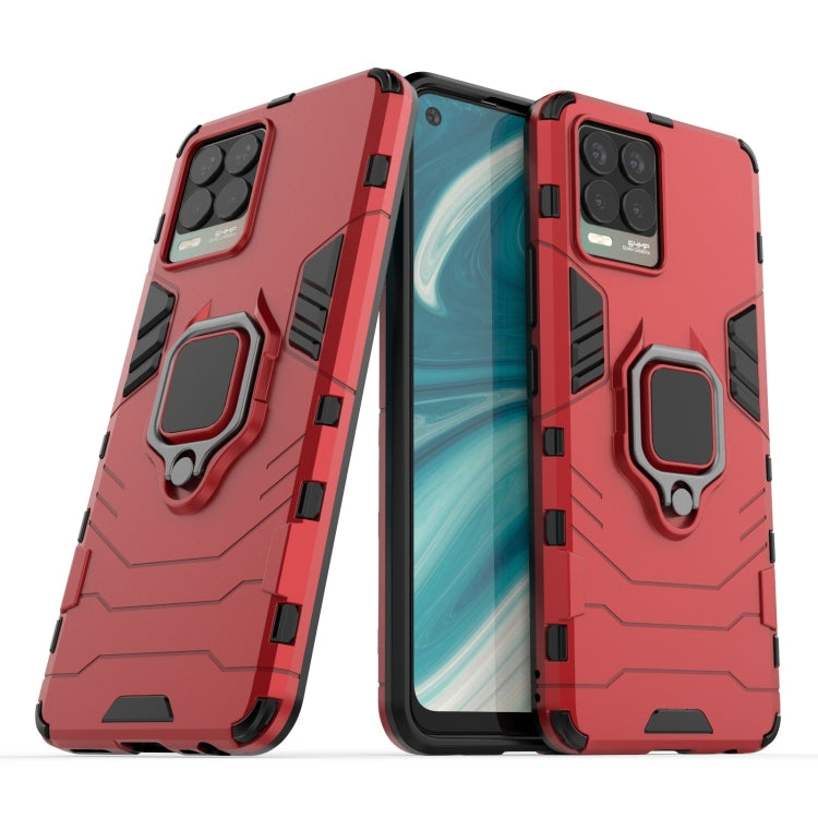 For OPPO Realme 8 Shockproof PC + TPU Protective Case with Magnetic Ring Holder(Red) - Realme Cases by buy2fix | Online Shopping UK | buy2fix