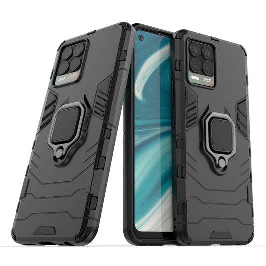 For OPPO Realme 8 Shockproof PC + TPU Protective Case with Magnetic Ring Holder(Black) - Realme Cases by buy2fix | Online Shopping UK | buy2fix
