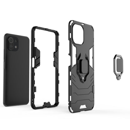 For Xiaomi Mi 11 Lite Shockproof PC + TPU Protective Case with Magnetic Ring Holder(Red) - Xiaomi Cases by buy2fix | Online Shopping UK | buy2fix
