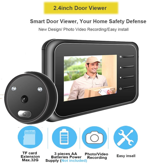 R11 2.4 inch TFT LCD Display Night Vision Photo Video Electronic Cat Eye Doorbell - Video DoorBell by buy2fix | Online Shopping UK | buy2fix