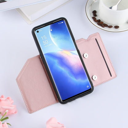 For OPPO A93 5G Skin Feel PU + TPU + PC Back Cover Shockproof Case with Card Slots & Holder & Photo Frame(Rose Gold) by buy2fix